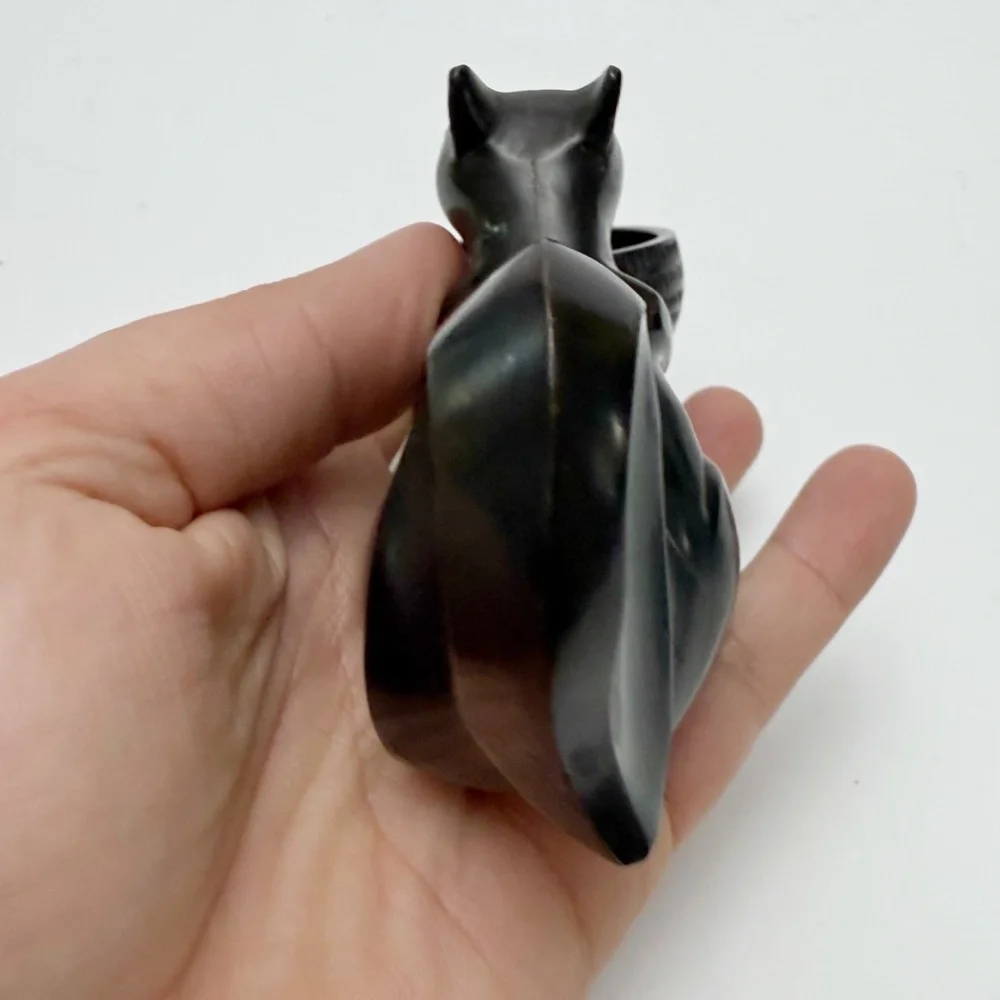 Crate & Barrel Dark Brown Metal Squirrel with Acorn Votive Candle Holder
